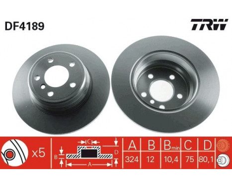 Brake Disc DF4189 TRW