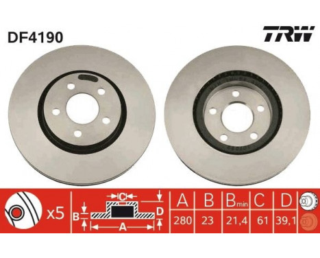 Brake Disc DF4190 TRW