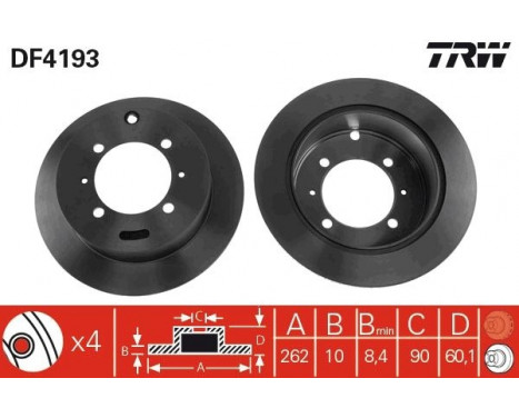 Brake Disc DF4193 TRW, Image 2