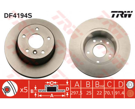 Brake Disc DF4194S TRW