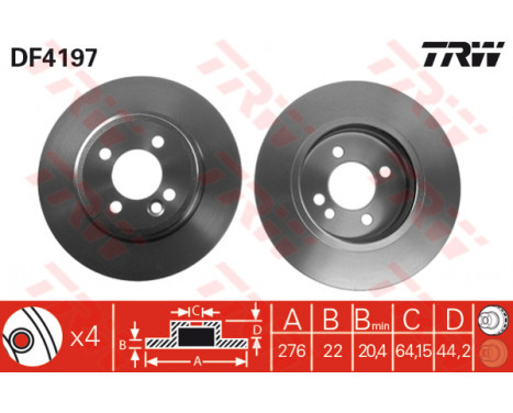 Brake Disc DF4197 TRW