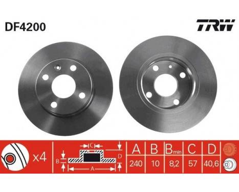 Brake Disc DF4200 TRW, Image 2