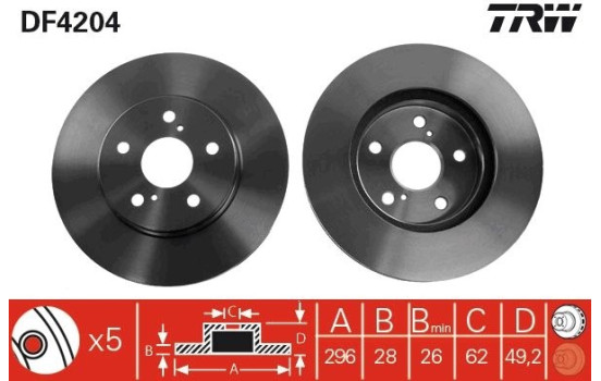 Brake Disc DF4204 TRW