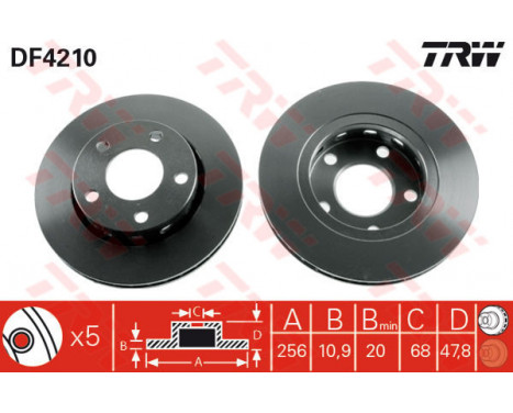 Brake Disc DF4210 TRW