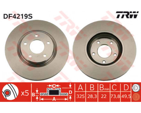 Brake Disc DF4219S TRW