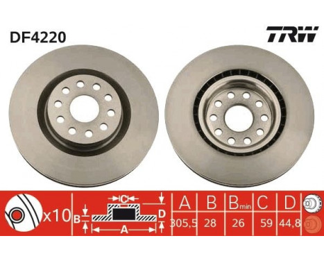 Brake Disc DF4220 TRW