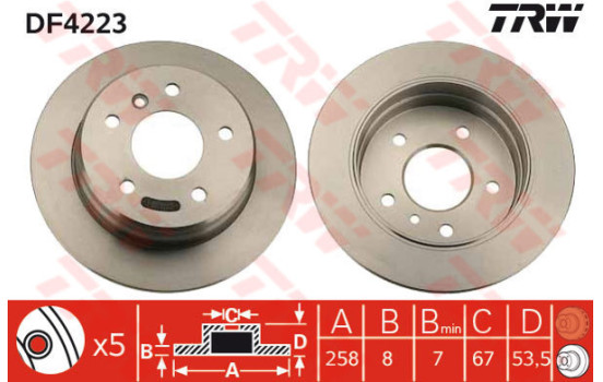 Brake Disc DF4223 TRW