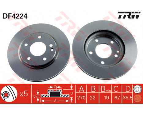 Brake Disc DF4224 TRW