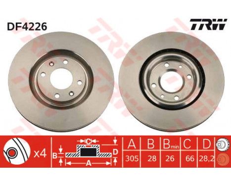 Brake Disc DF4226 TRW