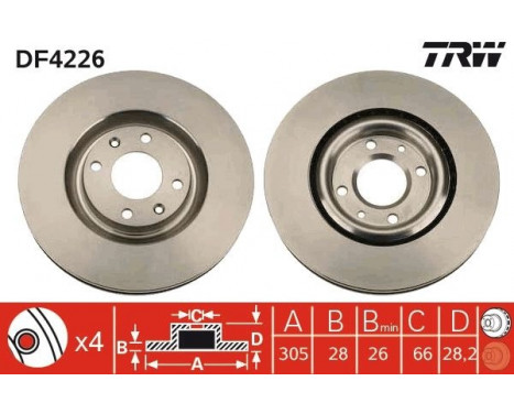 Brake Disc DF4226 TRW, Image 2