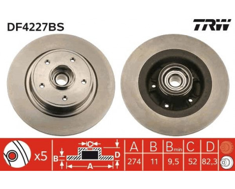 Brake Disc DF4227BS TRW