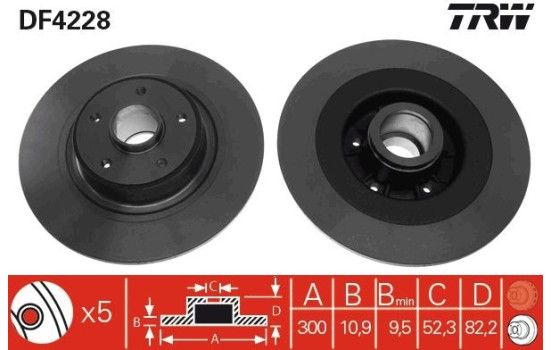 Brake Disc DF4228 TRW, Image 2