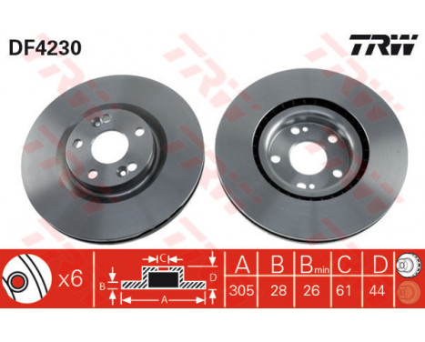 Brake Disc DF4230 TRW