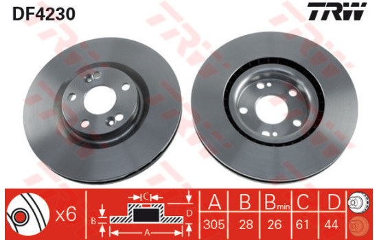 Brake Disc DF4230 TRW