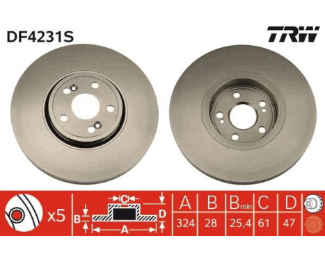 Brake Disc DF4231S TRW