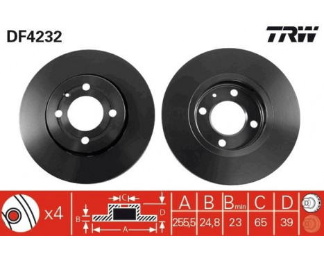 Brake Disc DF4232 TRW, Image 2