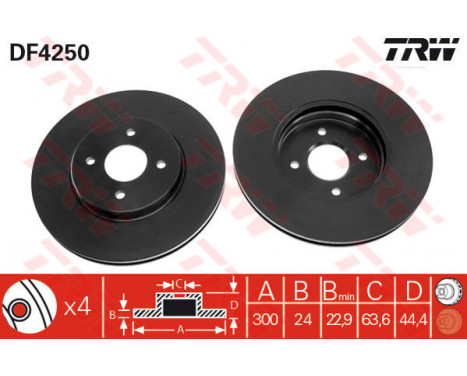 Brake Disc DF4250 TRW