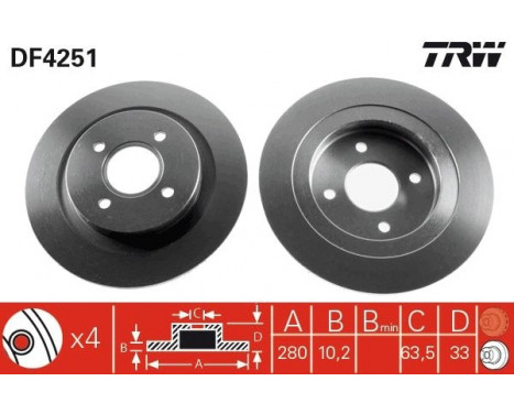 Brake Disc DF4251 TRW