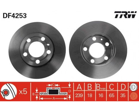 Brake Disc DF4253 TRW, Image 2