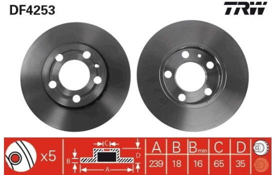 Brake Disc DF4253 TRW, Image 2