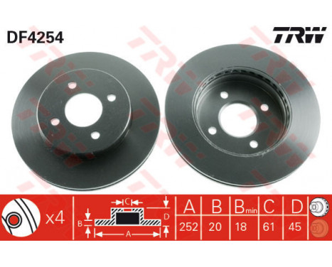 Brake Disc DF4254 TRW