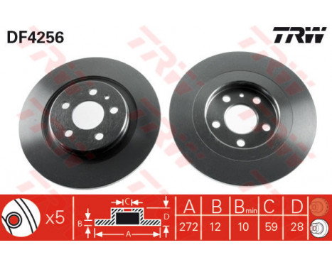 Brake Disc DF4256 TRW