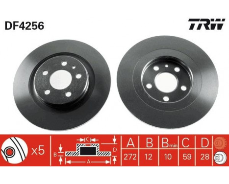 Brake Disc DF4256 TRW, Image 2