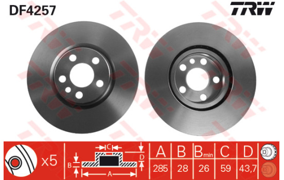 Brake Disc DF4257 TRW