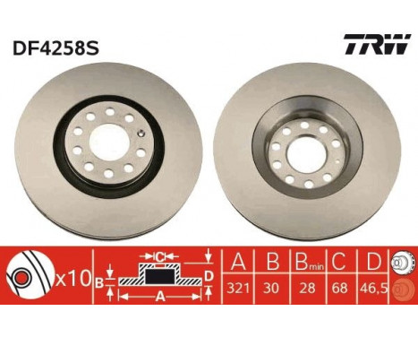 Brake Disc DF4258S TRW