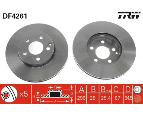 Brake Disc DF4261 TRW, Image 2