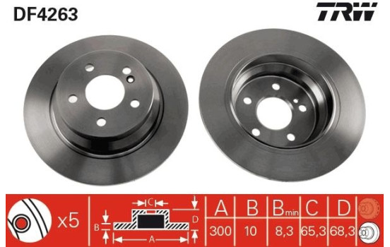 Brake Disc DF4263 TRW, Image 2