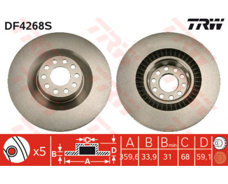 Brake Disc DF4268S TRW