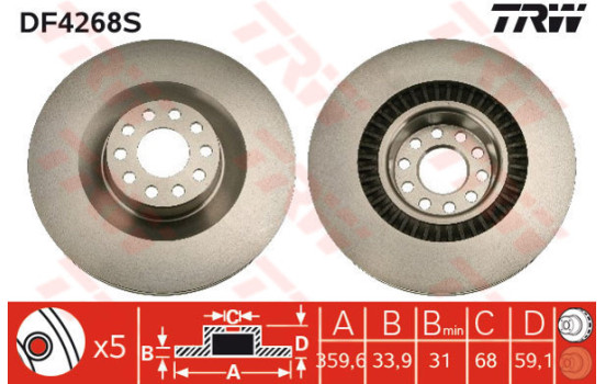 Brake Disc DF4268S TRW