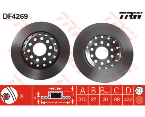 Brake Disc DF4269 TRW
