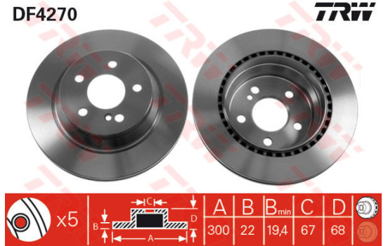 Brake Disc DF4270 TRW