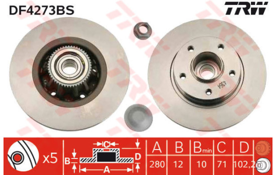 Brake Disc DF4273BS TRW