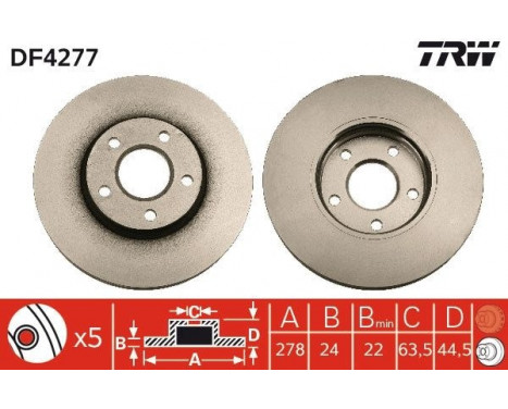 Brake Disc DF4277 TRW, Image 3