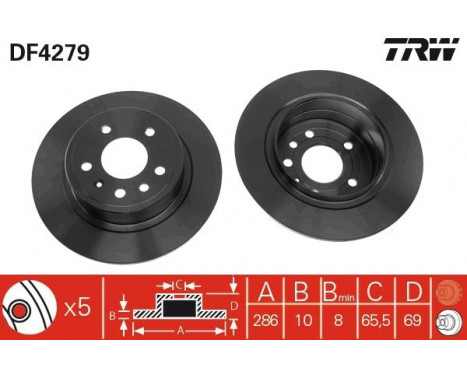 Brake Disc DF4279 TRW, Image 2