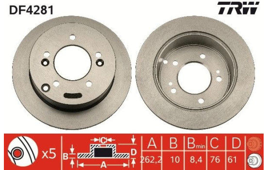 Brake Disc DF4281 TRW, Image 2