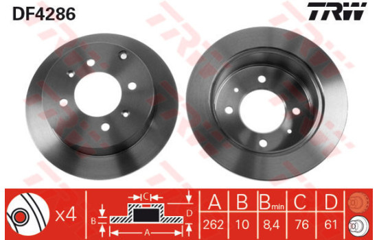 Brake Disc DF4286 TRW