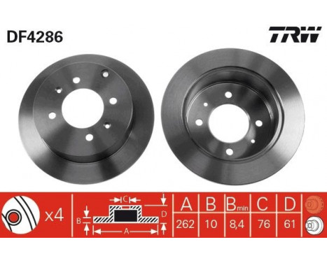 Brake Disc DF4286 TRW, Image 2