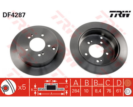 Brake Disc DF4287 TRW