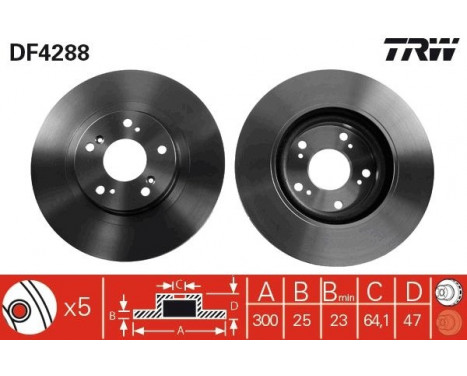 Brake Disc DF4288 TRW, Image 2