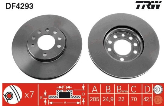 Brake Disc DF4293 TRW, Image 2