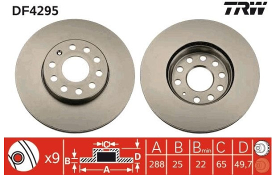 Brake Disc DF4295 TRW, Image 3