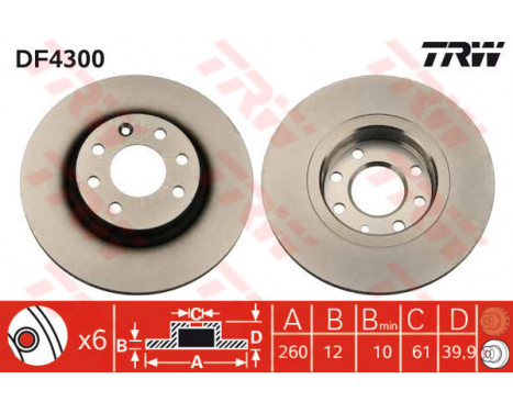 Brake Disc DF4300 TRW