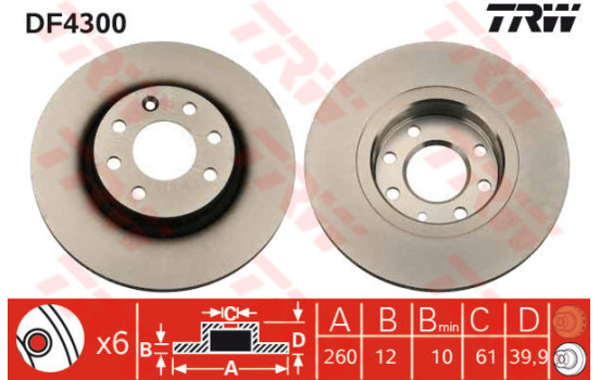 Brake Disc DF4300 TRW