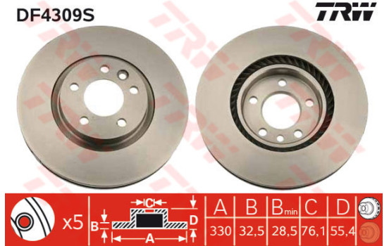 Brake Disc DF4309S TRW
