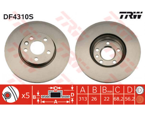 Brake Disc DF4310S TRW