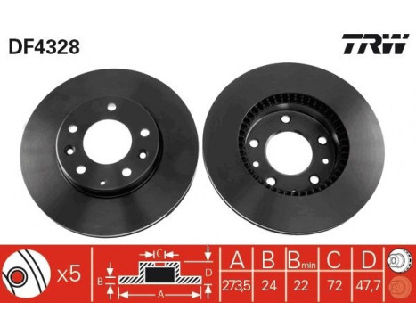 Brake Disc DF4328 TRW, Image 2